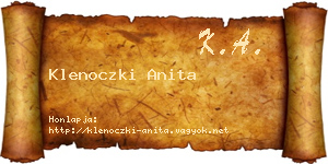 Klenoczki Anita névjegykártya
